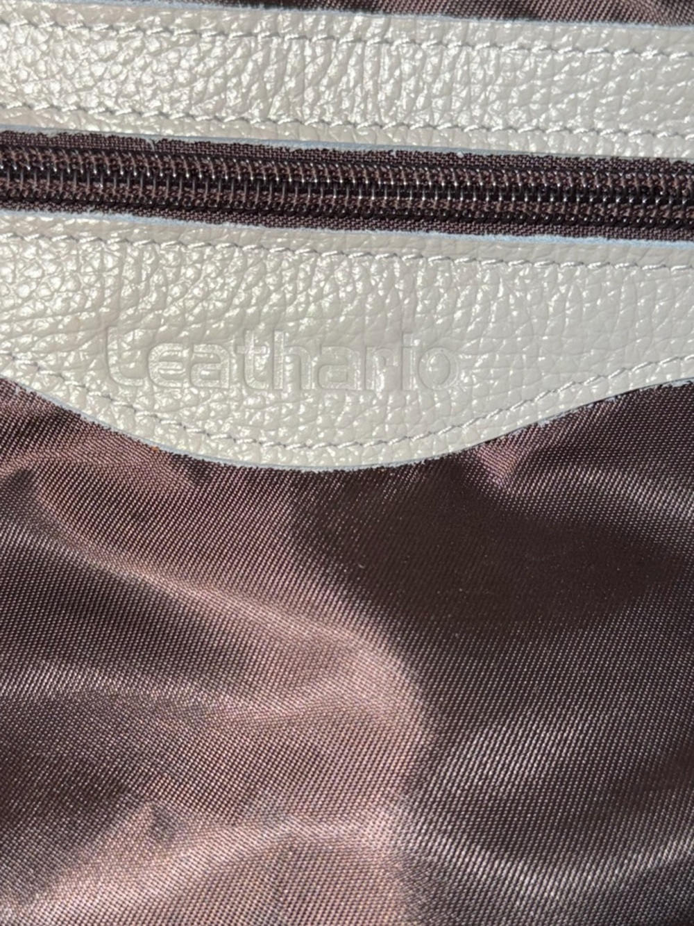 Classic Pebbled Leather Tote in Light Gray - Picture 13 of 15